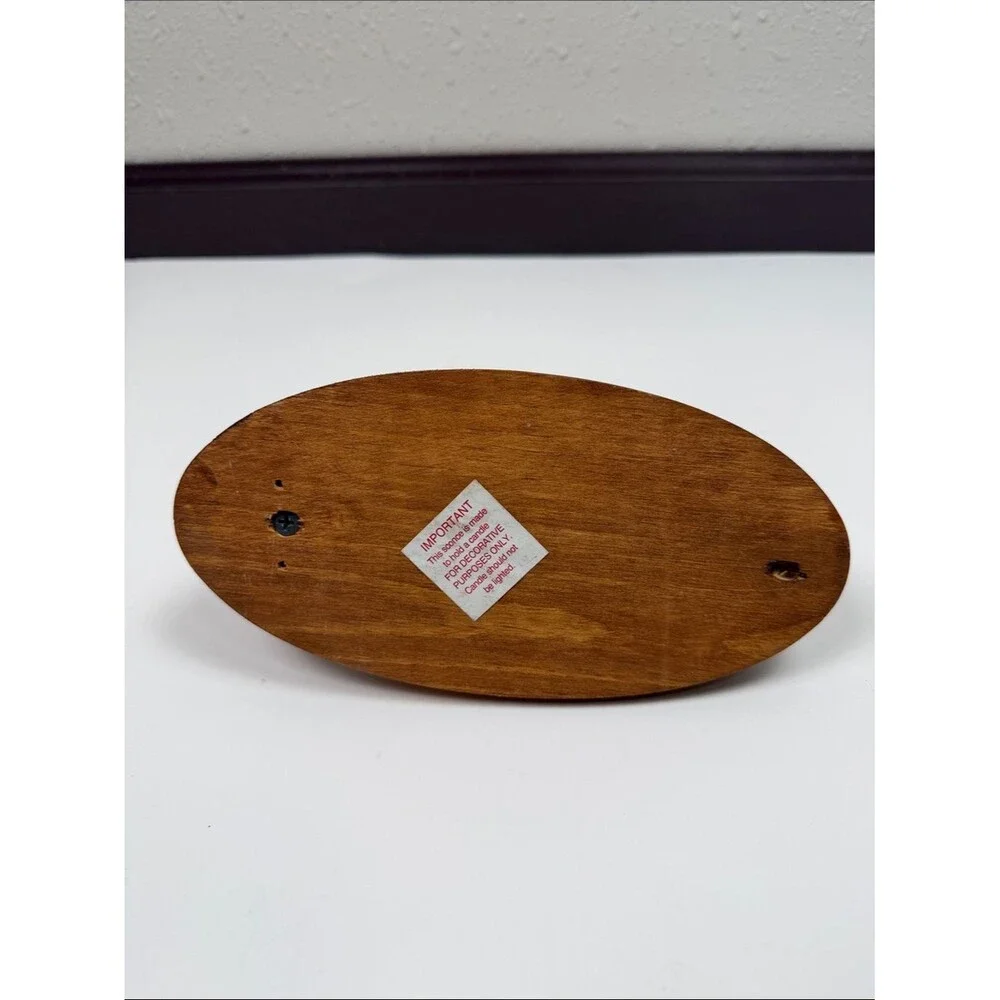 Vintage Mid Century Modern Teak Wall Candle Hold Scandinavian Style Wood Sconce